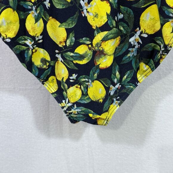 NipTuck Navy Lemon Citrus Built-in Padded Bra One-Piece Swimsuit Size 6 Slimming - Picture 12 of 13